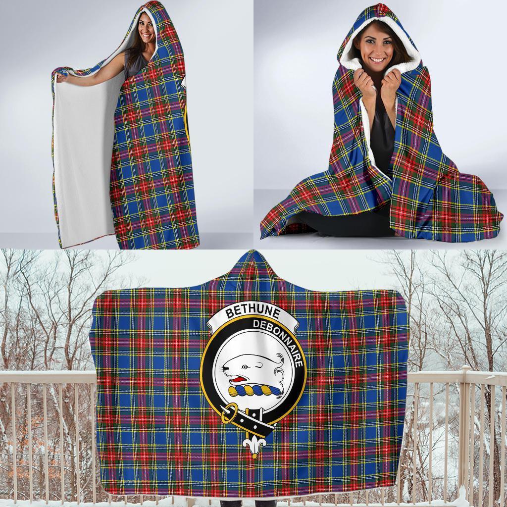 Bethune Family Tartan Crest Hooded Blanket