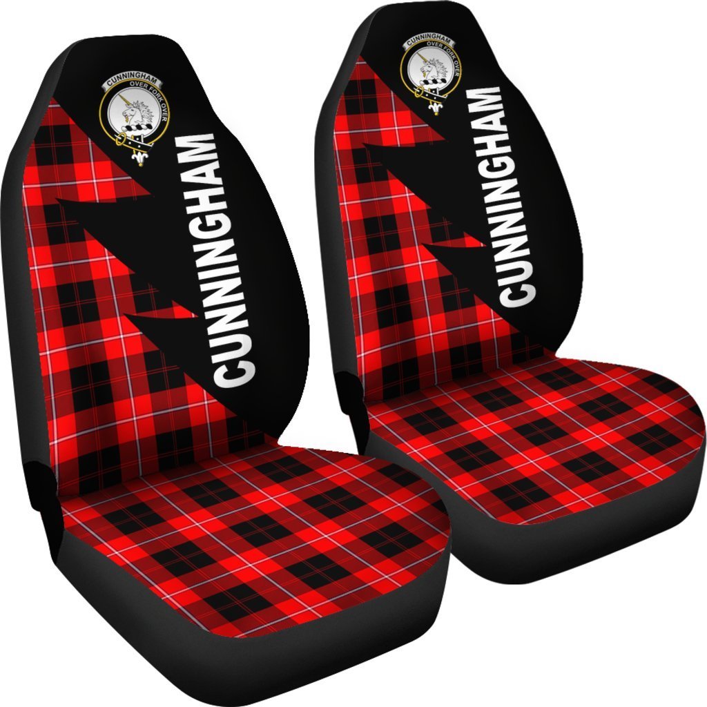 Cunningham Family Tartan Crest Flash Style Car Seat Cover