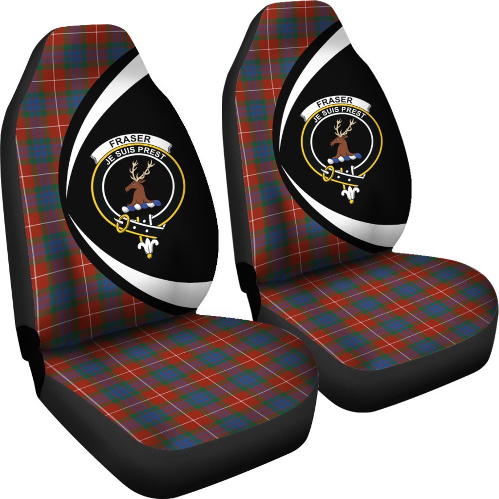 Fraser Ancient Tartan Crest Circle Car Seat Cover