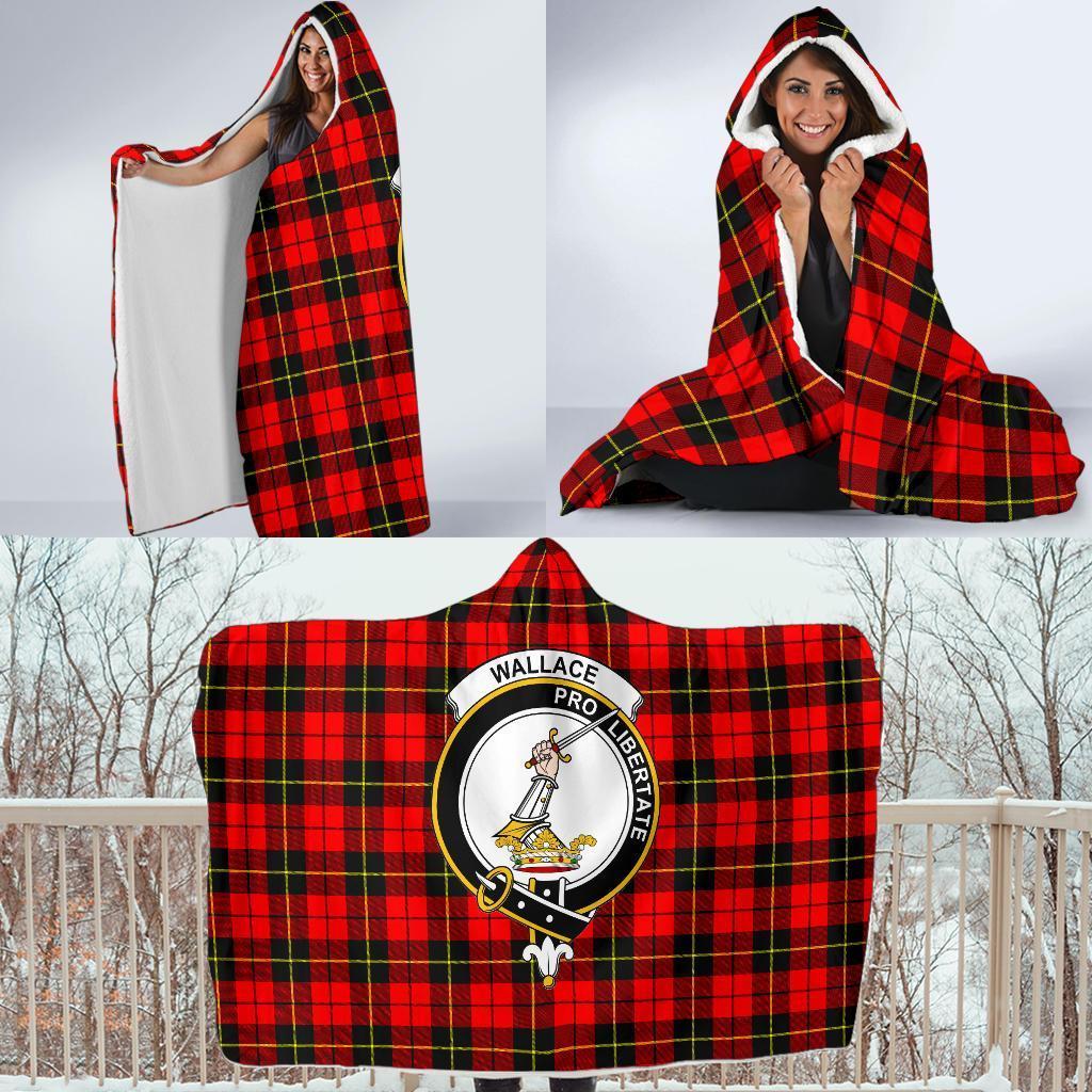 Wallace Tartan Crest Hooded Blanket