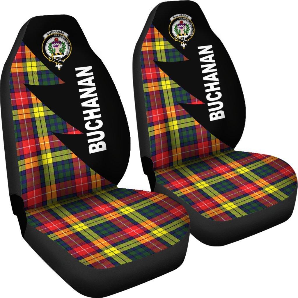 Buchanan Tartan Crest Car Seat Cover - Flash Style