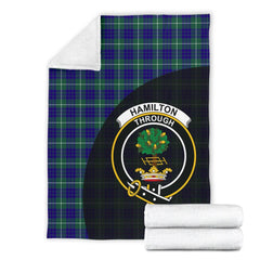Hamilton Hunting Modern Tartan Crest Blanket Wave Style