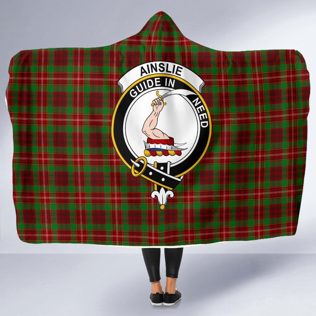 Ainslie Family Tartan Crest Hooded Blanket