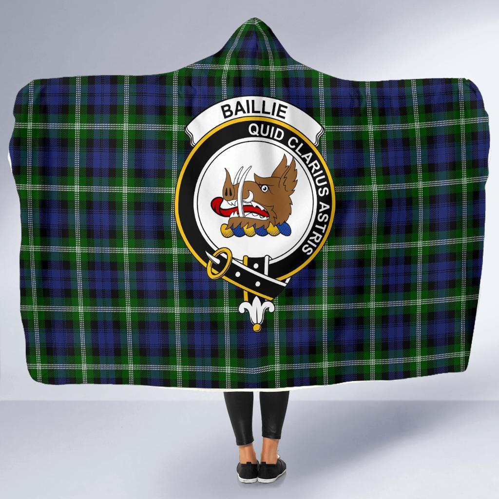 Baillie Family Tartan Crest Hooded Blanket