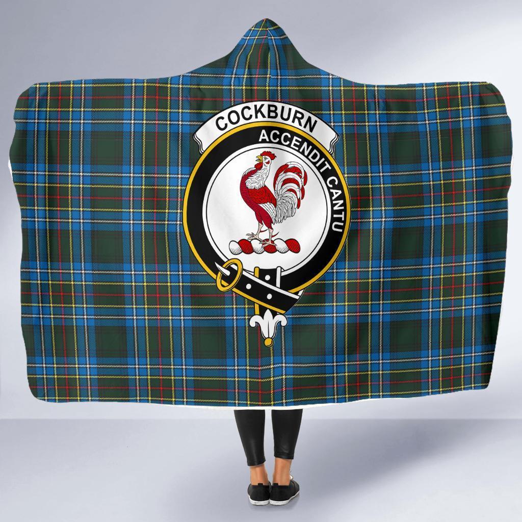 Cockburn Family Tartan Crest Hooded Blanket