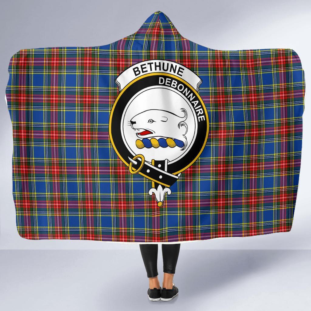 Bethune Family Tartan Crest Hooded Blanket