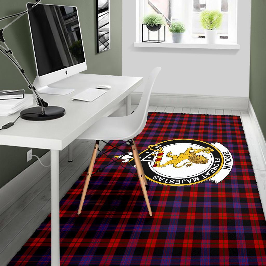Broun Tartan Crest Area Rug