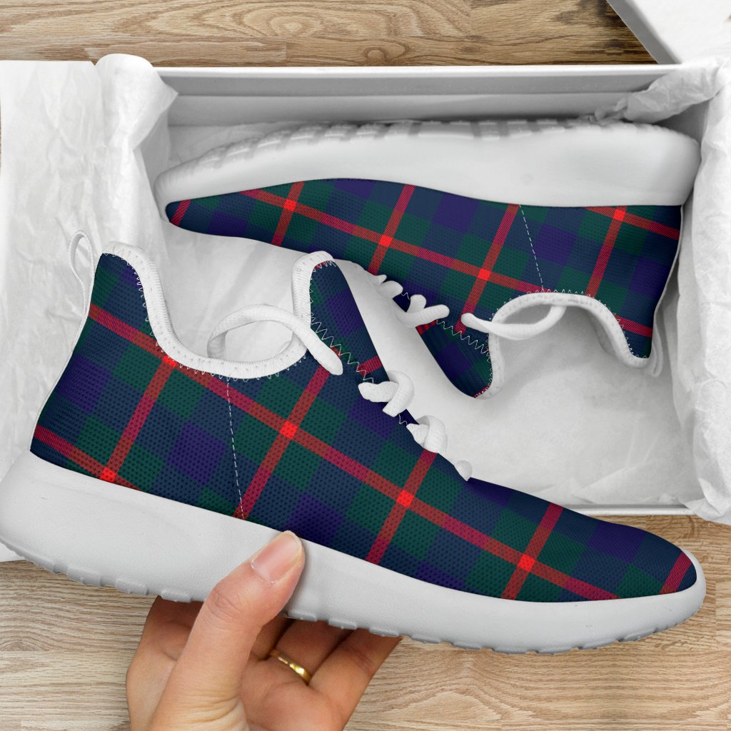 Agnew Family Modern Tartan Mesh Knit Sneakers