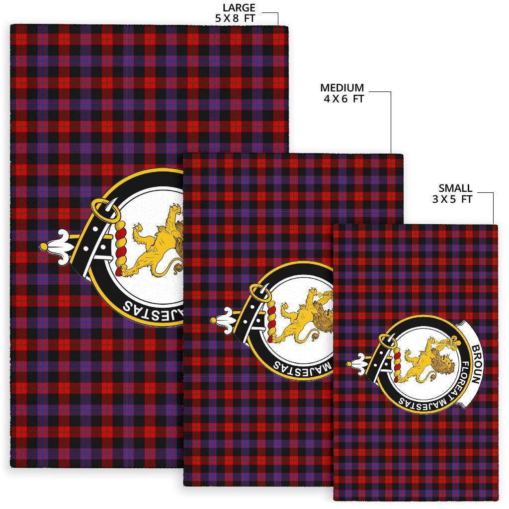 Broun Tartan Crest Area Rug