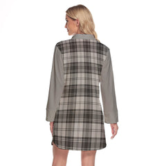 Glendinning Tartan Women's Lapel Shirt Dress With Long Sleeve