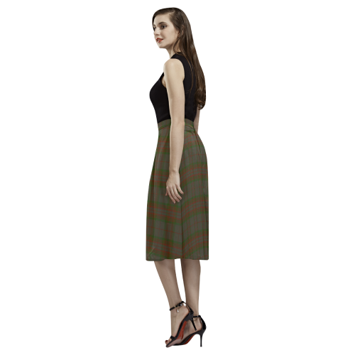 Gray Tartan Aoede Crepe Skirt