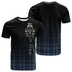 Hannay Blue Tartan Crest T-shirt - Alba Celtic Style
