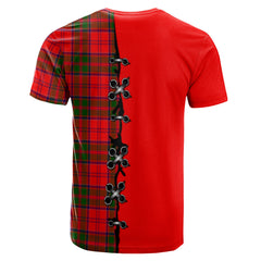 Heron Tartan T-shirt - Lion Rampant And Celtic Thistle Style