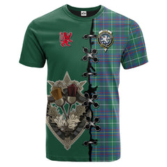 Inglis Ancient Tartan T-shirt - Lion Rampant And Celtic Thistle Style