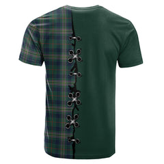 Kennedy Modern Tartan T-shirt - Lion Rampant And Celtic Thistle Style
