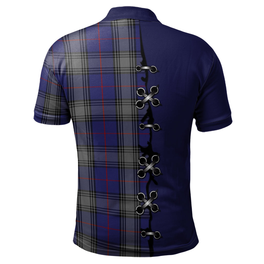 Kinnaird Tartan Polo Shirt - Lion Rampant And Celtic Thistle Style