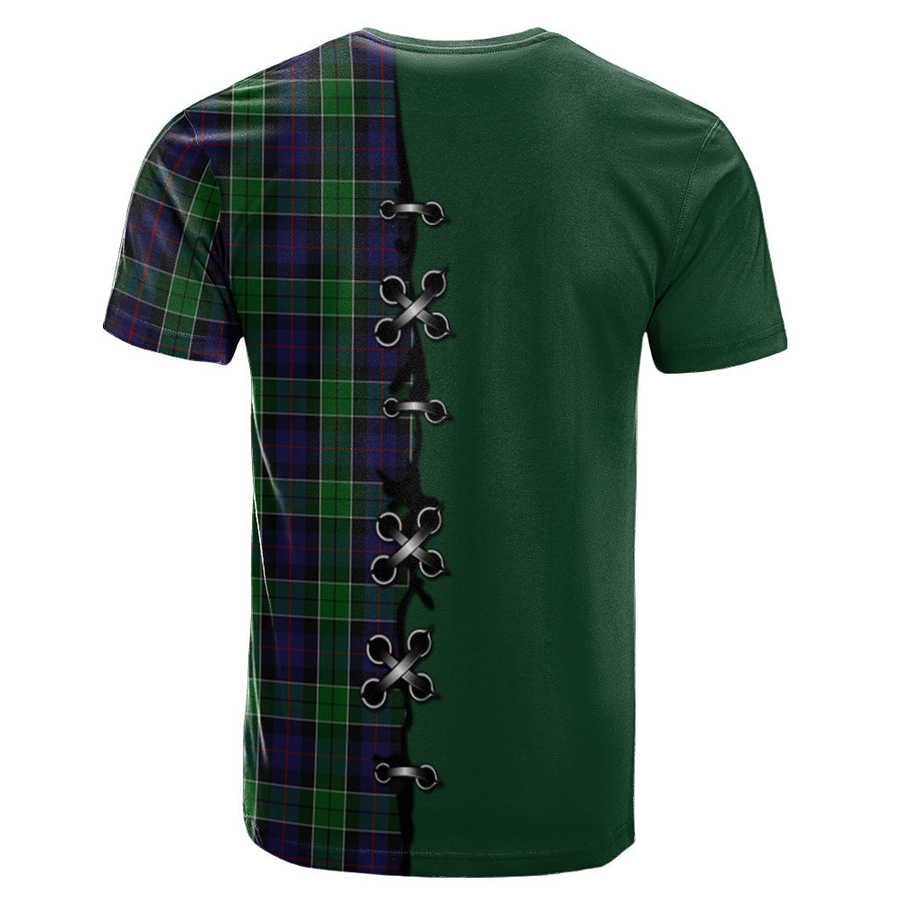 Leslie Hunting Tartan T-shirt - Lion Rampant And Celtic Thistle Style