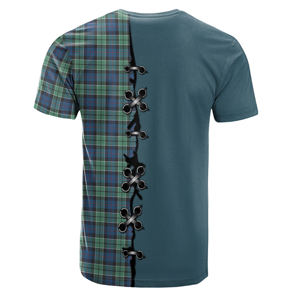 Leslie Hunting Ancient Tartan T-shirt - Lion Rampant And Celtic Thistle Style