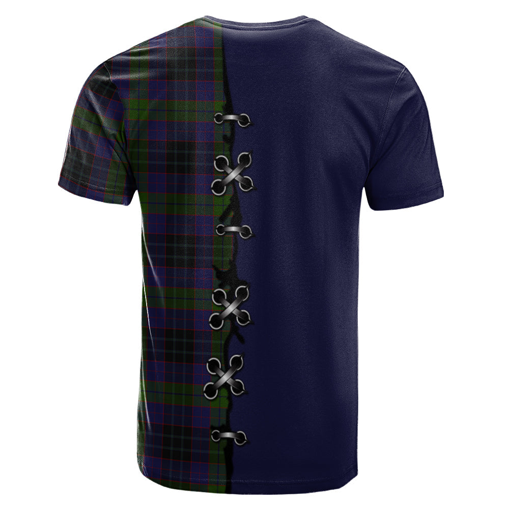 Lumsden Hunting Tartan T-shirt - Lion Rampant And Celtic Thistle Style