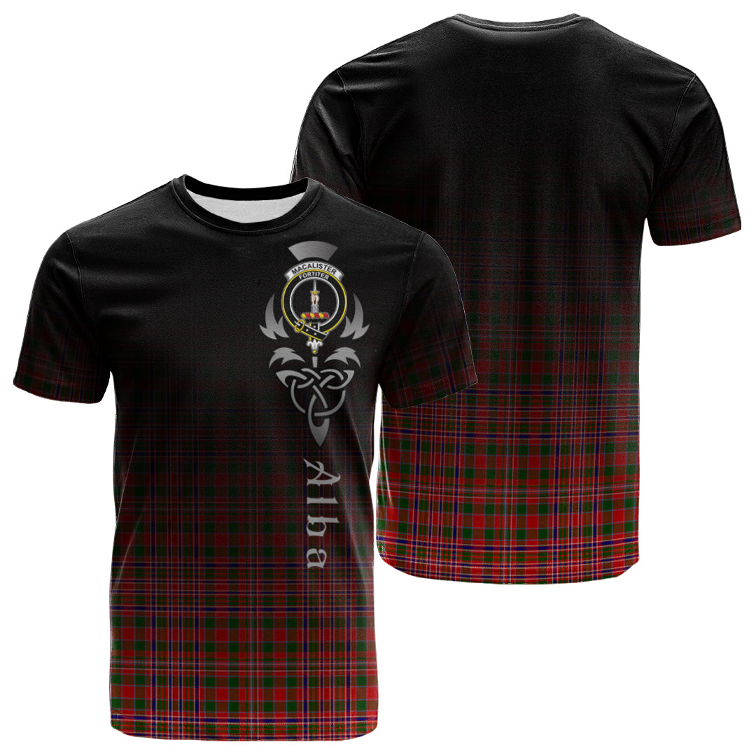 MacAlister Modern Tartan Crest T-shirt - Alba Celtic Style