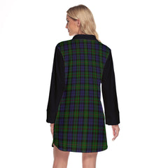 MacEwen - MacEwan Tartan Women's Lapel Shirt Dress With Long Sleeve