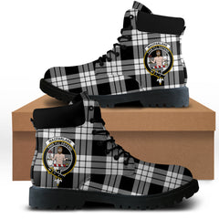 MacFarlane Black White Tartan All Season Boots