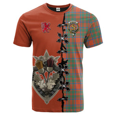 MacKintosh Ancient Tartan T-shirt - Lion Rampant And Celtic Thistle Style