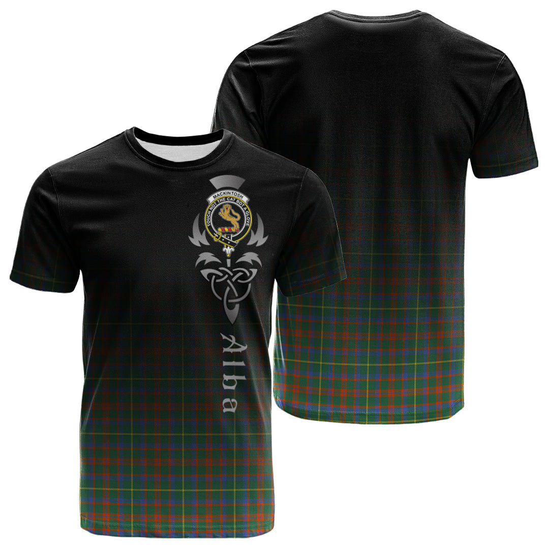 MacKintosh Hunting Ancient Tartan Crest T-shirt - Alba Celtic Style