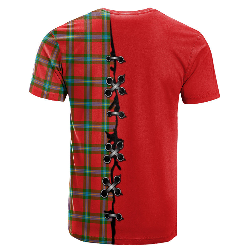 MacLaine of Loch Buie Tartan T-shirt - Lion Rampant And Celtic Thistle Style