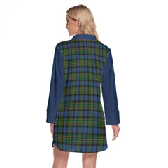 MacLaren Ancient Tartan Women's Lapel Shirt Dress With Long Sleeve