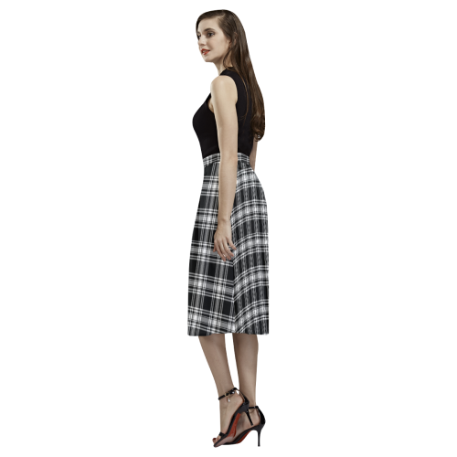 Menzies Black & White Modern Tartan Aoede Crepe Skirt