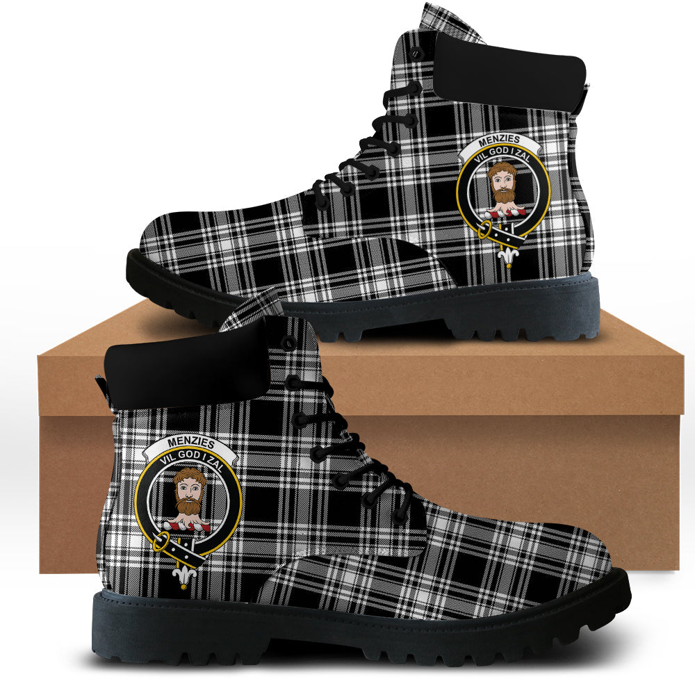 Menzies Black And White Tartan All Season Boots