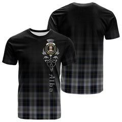 Menzies Black Dress Tartan Crest T-shirt - Alba Celtic Style