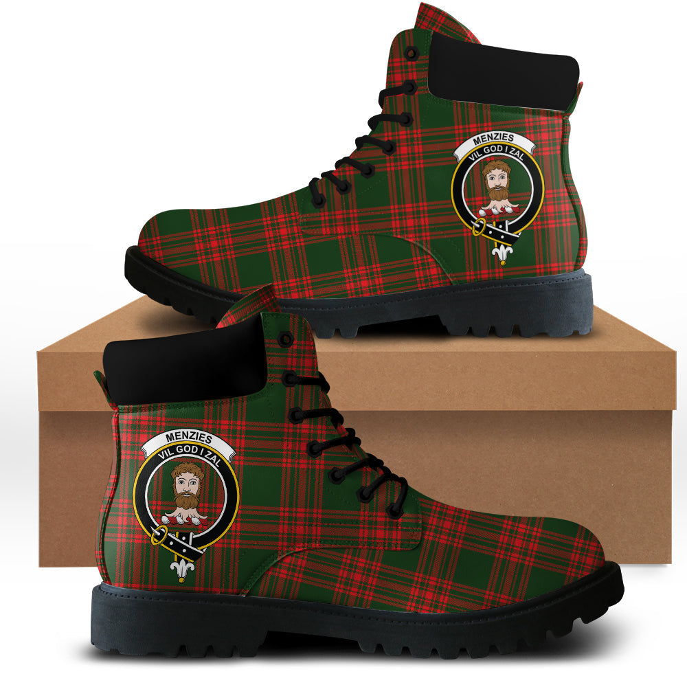 Menzies Green Modern Tartan All Season Boots