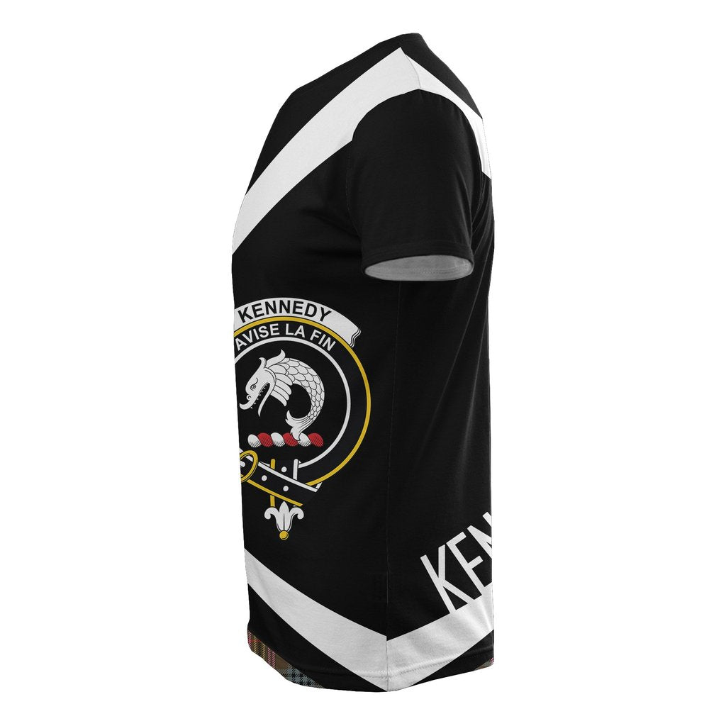 Kennedy Weathered Tartan Crest Circle T-shirt