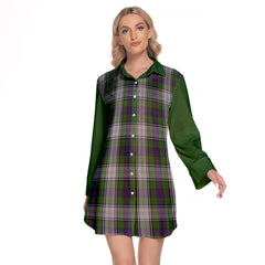 Murray Of Atholl Dress Tartan Women's Lapel Shirt Dress With Long Sleeve