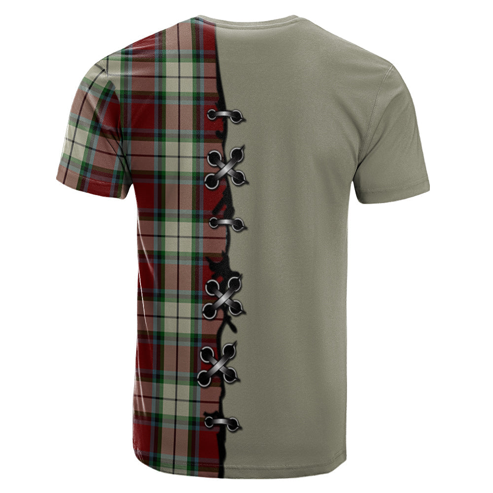 Rose White Dress Tartan T-shirt - Lion Rampant And Celtic Thistle Style