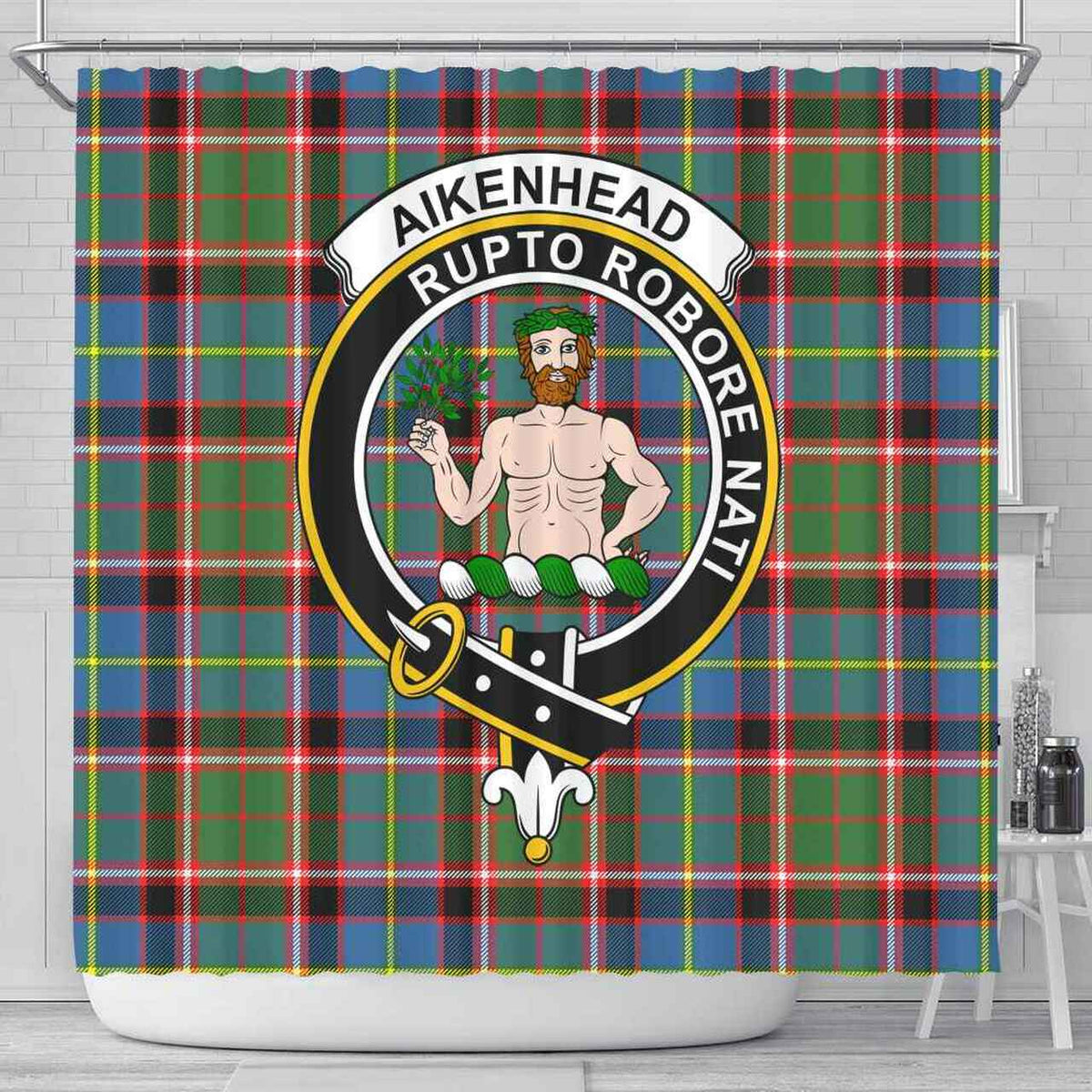 Aikenhead Tartan Crest Shower Curtain