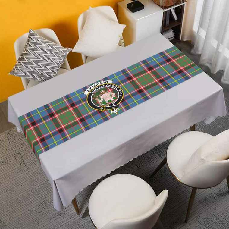 Aikenhead Tartan Crest Table Runner - Cotton table runner