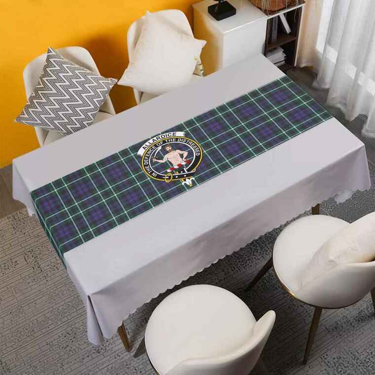 Allardice Tartan Crest Table Runner - Cotton table runner