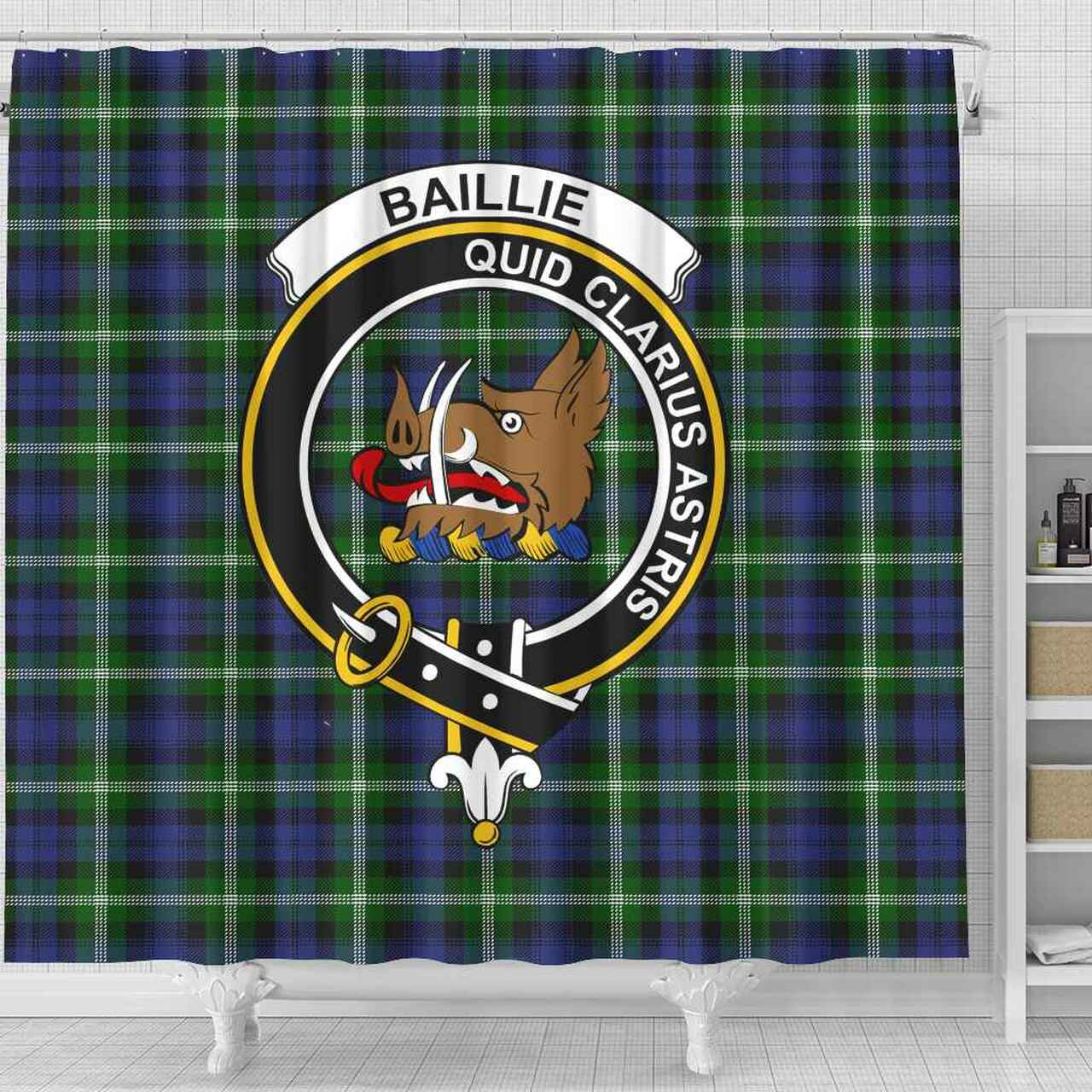 Baillie Tartan Crest Shower Curtain