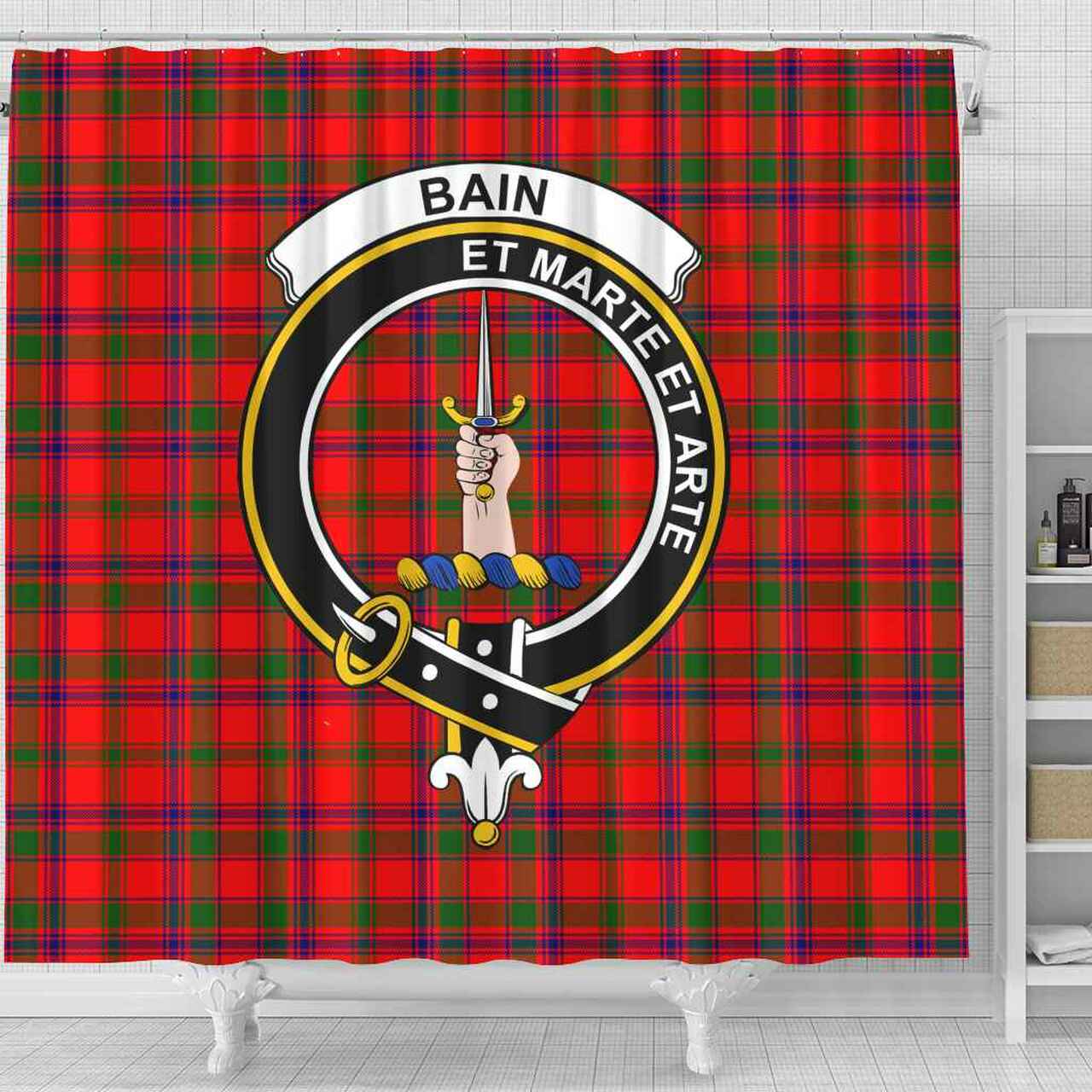 Bain Tartan Crest Shower Curtain