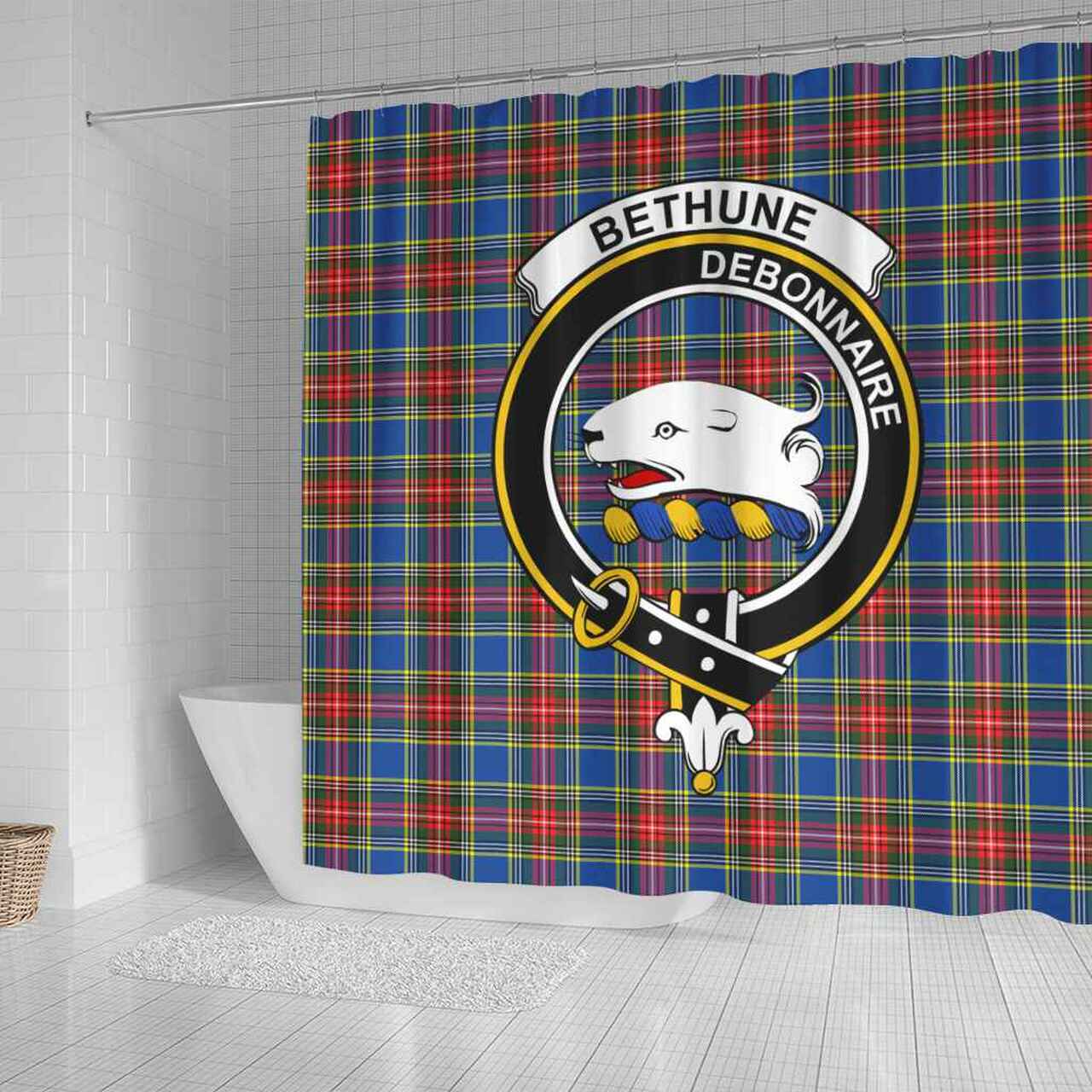 Bethune Tartan Crest Shower Curtain