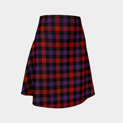 Brown Modern Tartan Flared Skirt