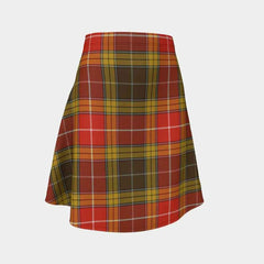 Buchanan Old Set Weathered Tartan Flared Skirt