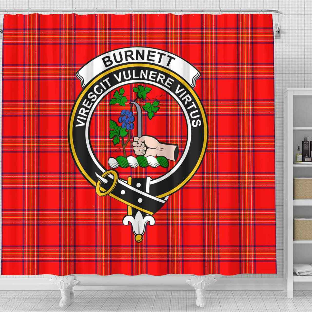 Burnett Tartan Crest Shower Curtain