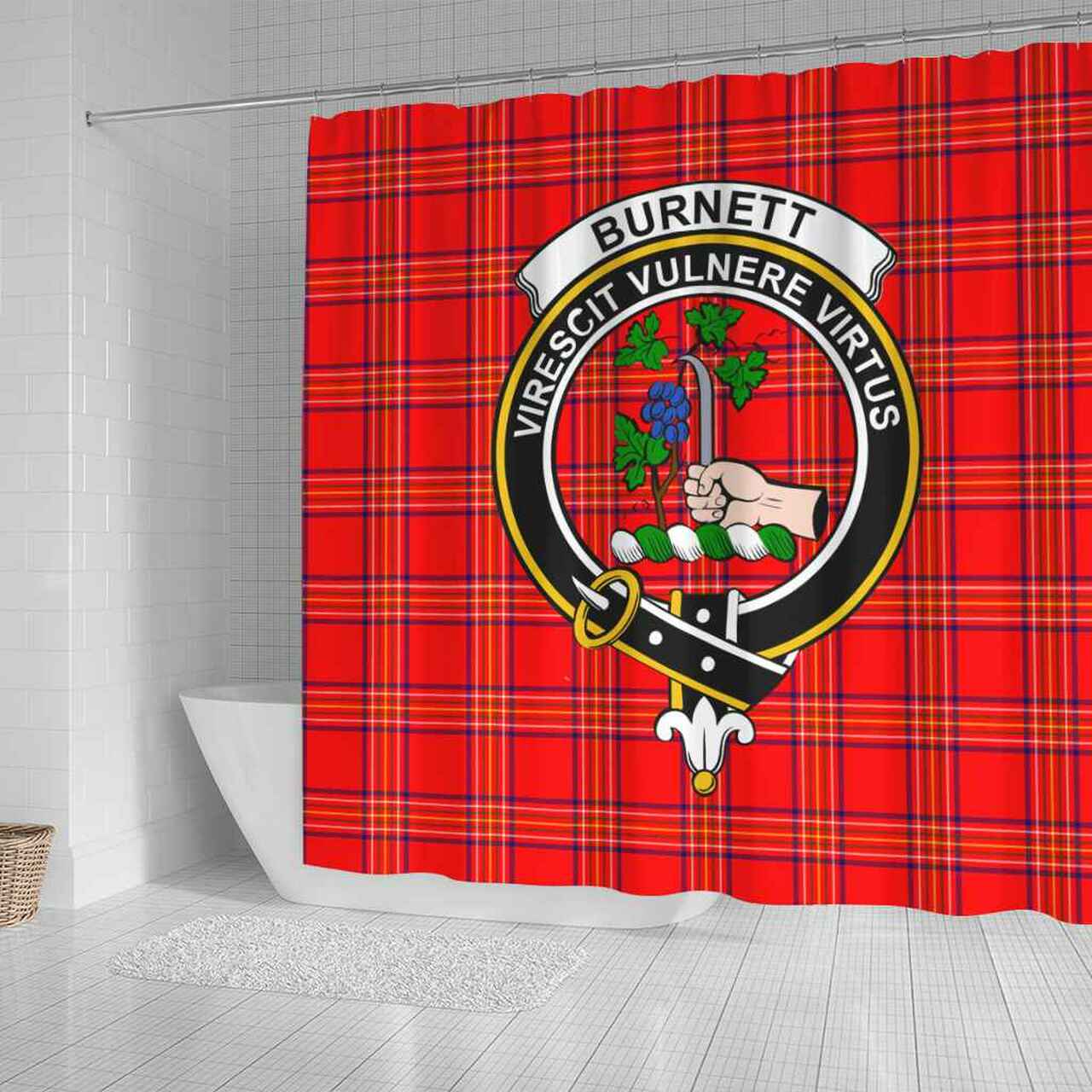 Burnett Tartan Crest Shower Curtain