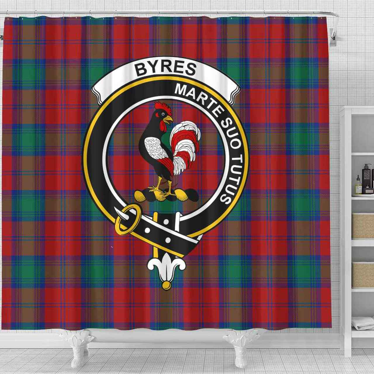 Byres Tartan Crest Shower Curtain