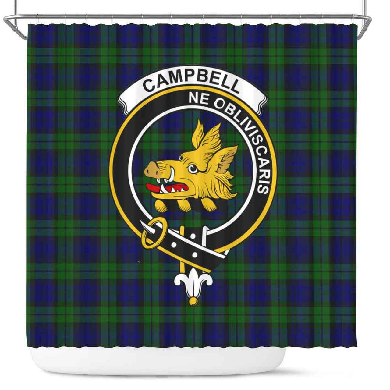 Campbell of Breadalbane Tartan Crest Shower Curtain