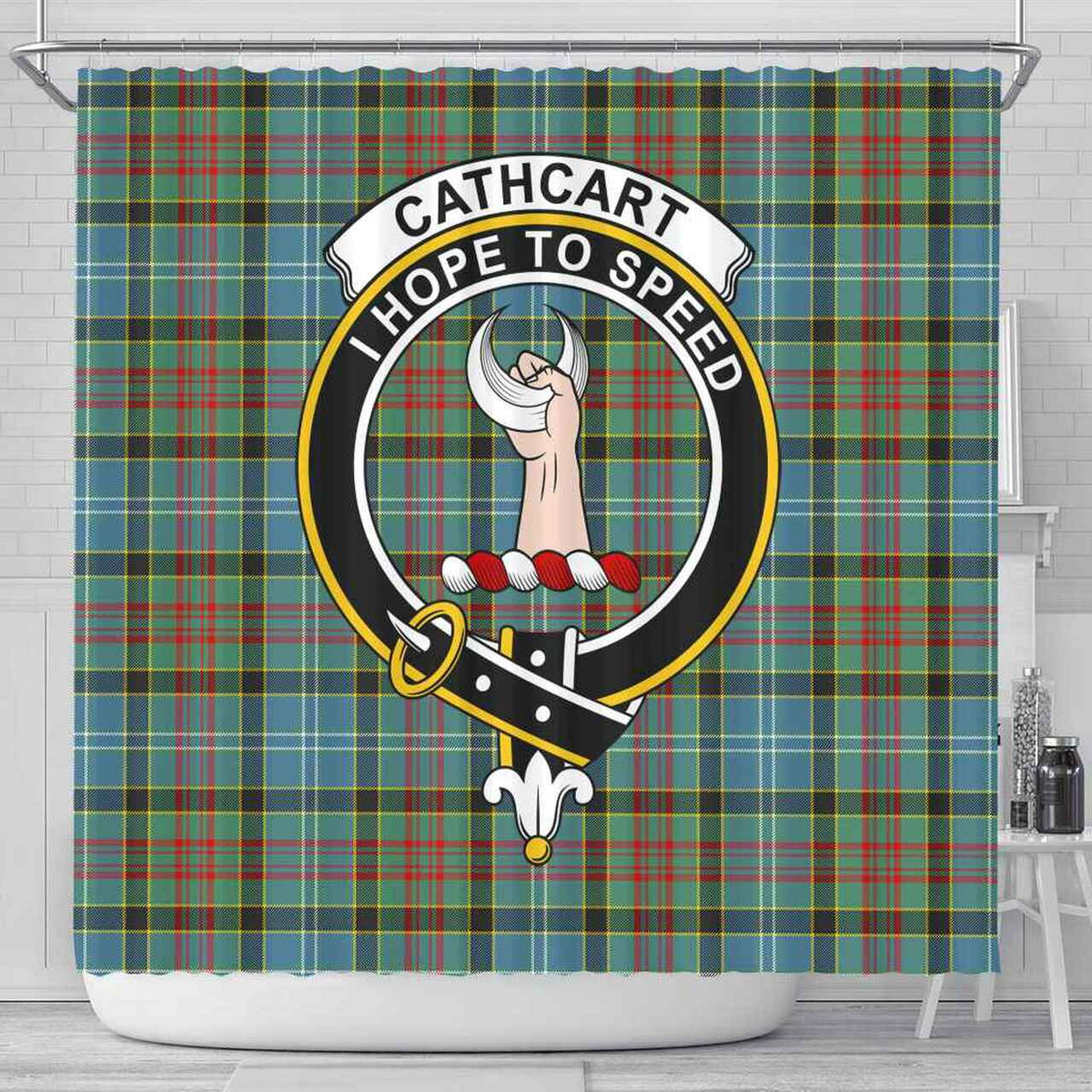 Cathcart Tartan Crest Shower Curtain